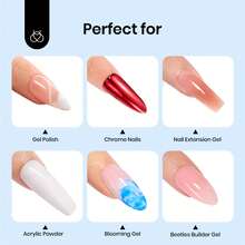 Beetles Top Coat Base Gel & Nail Glue Set-3Pcs No Wipe Top Coat Gel Nail Polish & Base Coat With 9 In 1 Nail Glue Shine Effect Long Lasting Soak Off Uv Light Lamp Diy Nail Gifts For Women & Girls - 2瓶15毫升免擦拭凝膠亮油 - 查看 7
