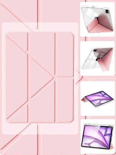 纯色Y型可折叠平板电脑保护套，兼容11英寸（A16，2025款），提供多角度保护，配备Apple Pencil插槽、亚克力后盖和防弯折设计。适用于第十代（2022款），并附赠摄像头镜头保护膜。
