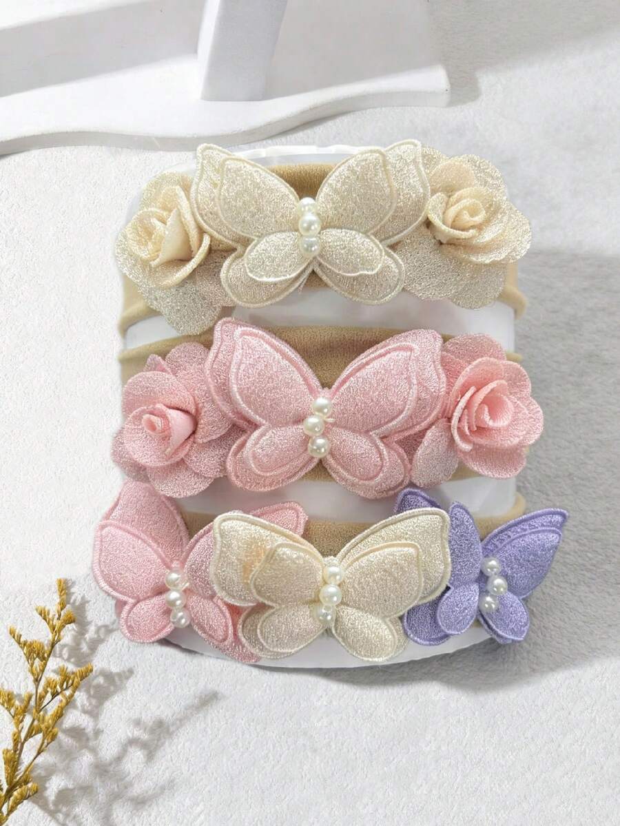 1/3 Peças Novo Headband Floral Feito à Mão, Acessórios de Cabelo Doces e Fofos para Meninas, Versátil para Uso Casual Diário e Sessão de Fotos - Multicolorido - Visão 1