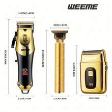 Wireless Electric Hair Clipper Set For Men: Cordless Design, Convenient For Home Or Outdoor Haircut, Beard Trimming, Styling And Sculpting, Perfect Gift, WEEME Brand Collaboration - 彩色 - 查看 9