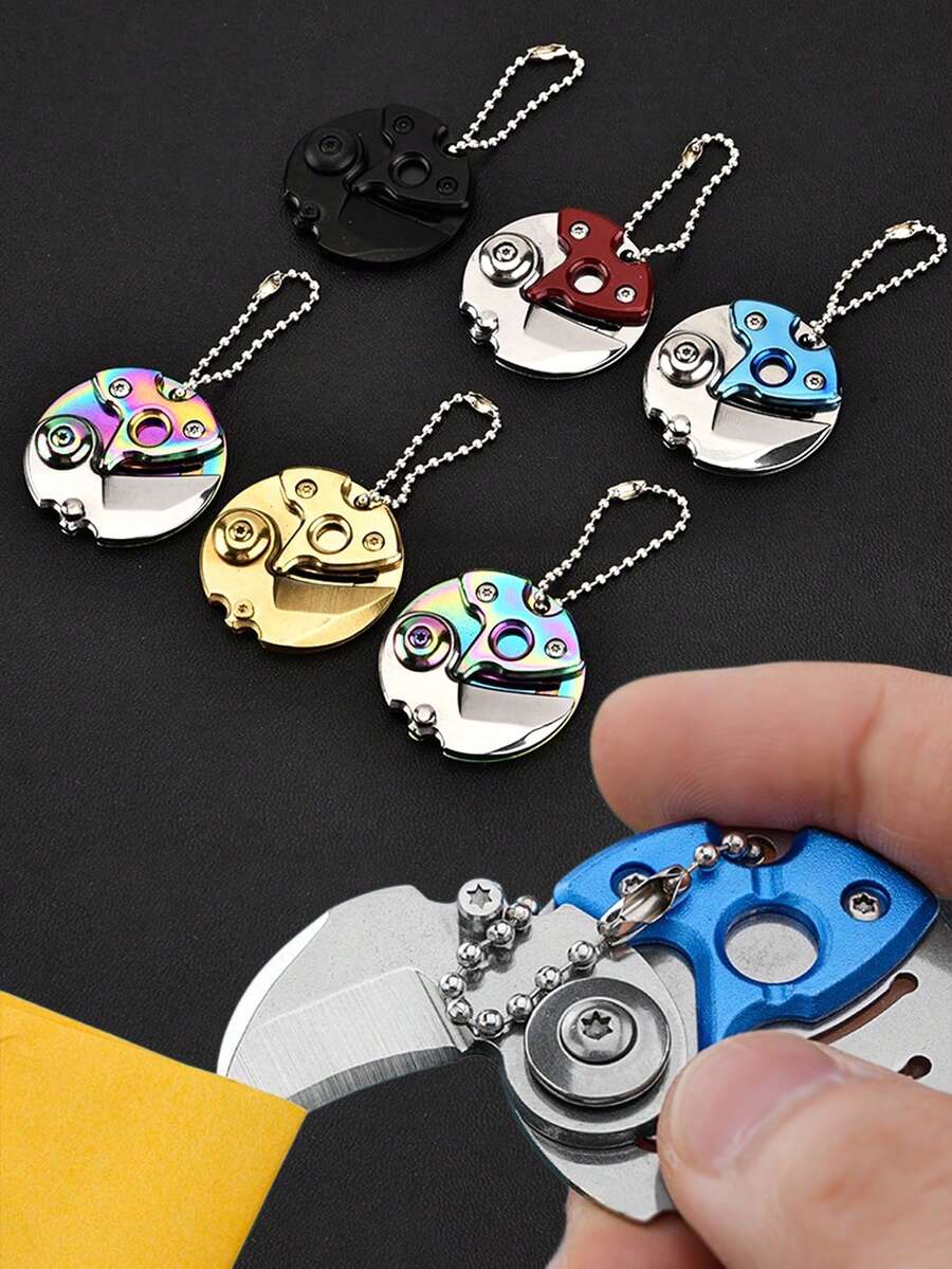 1pc Men's Outdoor Mini Folding Knife Keychain, Multi-Functional Portable Pocket Knife For Camping, Hunting, Backpack Decoration, Car Key Chain, DIY Accessory, Boyfriend Birthday Gift