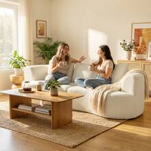 HOMCOM 3 Seater Sofa, 102" Chenille Upholstered Boneless Couch With Wide Seat, Spring Cushions, High-Density Foam, 3 Pillows, Modern Sofa For Living Room, Home Office, Cream White - 白色 - 查看 1