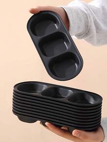 Bát chấm chia ngăn màu đen, chất liệu nhựa, đĩa khai vị hình bầu dục có chia ngăn, có thể tái sử dụng, an toàn với máy rửa chén, thích hợp đựng nước tương sushi, gia vị, món ăn kèm, dùng trong tiệc tùng, nhà bếp, đồ ăn nhẹ, trái cây, đồ nướng, món tráng miệng. - Nhiều màu - Xem 7