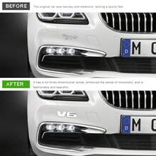 2 PCS V6 Ml  3D V-6 Nameplate Badge Self-Adesive Rear Tailgate Decal Universal Veicle Side Fender Letters  Trunk Rative Sticker Car Accessories Silver - V6/銀色 - 查看 3