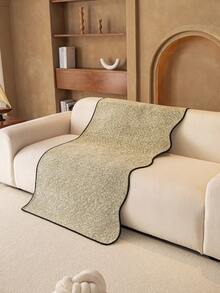 1pc Solid Color Chenille Sofa Cushion Cover, Minimalist Starry Floral Pattern, Anti-Slip Anti-Scratch Sofa Protector, Home Decor For All Seasons, Fits 1/2/3/4 Seater Sofa - Green - View 8