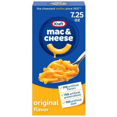  Kraft  And Cheese, 1 Box, For Easy Dinner Or Dinner Sides, Original Flavor, No Artificial Flavors, Preservatives Or Dyes, 7.25 Oz