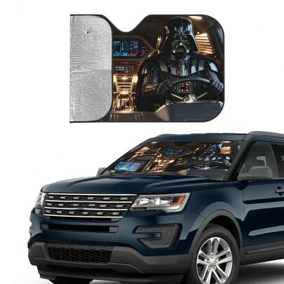 Tấm che nắng xe hơi in hình robot ngoài hành tinh, che nắng kính chắn gió, giữ cho nội thất xe luôn mát mẻ, phù hợp cho xe SUV và sedan.