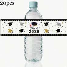 Nhãn dán bình nước tốt nghiệp năm 2026 - Màu đen & vàng lấp lánh, nhãn dán chống thấm nước chúc mừng tốt nghiệp, thích hợp cho tiệc tốt nghiệp trung học/đại học, lễ tốt nghiệp, chụp ảnh kỷ niệm, họp lớp và quà tặng tốt nghiệp. - nhiều màu - Xem 7