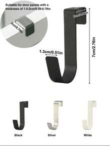 Stainless Steel Hooks, Minimalist Door Hooks, Desk Drawer Rack Cabinet Door Hooks, Bidirectional Installation Suitable For Doors And Cabinet Doors - Multicolor - View 3