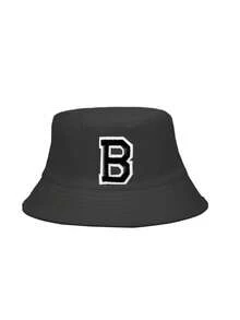 1顶A-Z字母渔夫帽婴儿遮阳帽男女童通用防晒帽 - 黑色 - 查看 6