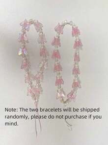 1pc Retro Floral Pattern Phone Case With Bonus Butterfly Bracelet, Compatible With Apple 16/15/14/13 Pro Max X XR, Galaxy S25/S24/S23 Ultra Plus, Moto, Note And More - Pink - View 7