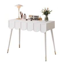 Schminktisch, Frisiertisch, With 2 Schubladen, Metallfüße, White, Mass: W100 * D40* H76 Cm - White - View 11