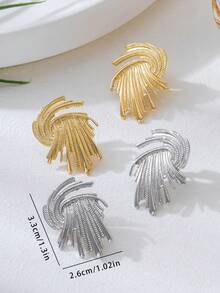 1 Pair Exaggerated Fashion Firework Design Earrings, Suitable For Women's Daily Wear - Earrings - View 2