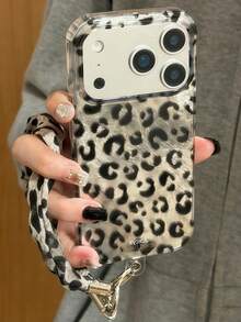 Ốp điện thoại họa tiết da báo dễ thương, thời trang, tương thích với iPhone 17Pro Max 17Pro 17 17Air 16Pro Max 16Pro 16 16Plus 15Pro Max 15Pro 13Pro Max 14 Pro 12Pro Max 15 14 13 12 11. Ốp điện thoại họa tiết da báo cổ điển, dây ngắn, chống sốc. - da báo - Xem 2