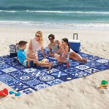 1 covoraș de plajă cu model Bohemia, extra-mare, ușor. Ideal pentru călătorii, camping și picnicuri. Dimensiune extra-mare pentru adulți. Foarte potrivit pentru plaje și aventuri în aer liber. - stilul 1 - Vizualizare 4