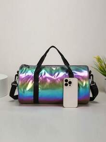 1 chiếc túi du lịch họa tiết hoạt hình, túi tập yoga/bơi lội dung tích lớn, túi tập gym có ngăn riêng biệt cho đồ khô và ướt, túi xách tay tập luyện. - Đen - Xem 4