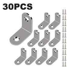 30pcs Thickened Stainless Steel Angle Brackets, Fixed Fittings, Shelf Supports, 90 Degree Right Angle Brackets, L-Shaped Angle Brackets - Corner Bracket Fastener - View 12