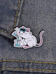 实验室老鼠科学珐琅胸针 | 可爱的化学小老鼠胸针，适合装饰背包、外套和科学爱好者 - 彩色 - 查看 2