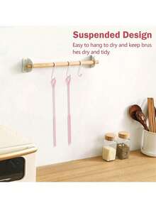 4个可重复使用的硅胶吸管清洁刷，2包长柄吸管清洁器，适用于杯子、瓶子和可重复使用的吸管，易于清洁（粉色） - 彩色 - 查看 5