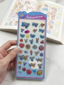 1pc Anime Cartoon 3D Sticker, Cute Sticker, DIY Handmade 3D Sticker, DIY Phone Case, DIY Sticker Book, DIY Craft, Laptop, Gift Packaging, Party Decor, Perfect Holiday Gift, Fan & Friend Gift, Back To School Gift (Random Style) - Multicolor - View 7