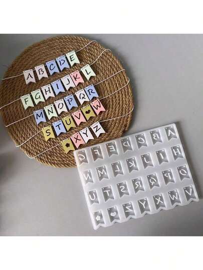 DIY粘土模具生日节日装饰字母吊坠模具家居装饰小雕像环氧树脂硅胶模具