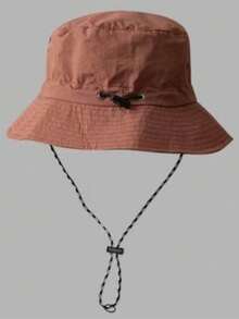 1 pieza Sombrero de cubo plegable y portátil, sombrero ajustable con cordón a prueba de viento y protector solar, gorra impermeable y de secado rápido para deportes al aire libre para hombres y mujeres - Multicolor - Ver 9