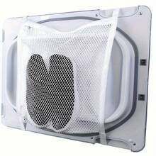 1-Piece Elastic Zippered Drying Bag - Durable Polyester Rectangular Design, Suitable For Standard Dryers, Anti-Deformation And Shape-Retaining, Laundry Net Bag For Shoes And Clothes, Elastic Strap To Protect The Mesh Structure, Laundry Bag - White - View 1