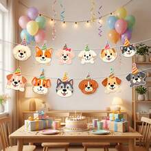 Banner trang trí tiệc sinh nhật, banner trang trí phông nền tiệc sinh nhật hình cún con dễ thương, phù hợp cho đồ dùng trang trí tiệc sinh nhật. - cún yêu - Xem 4