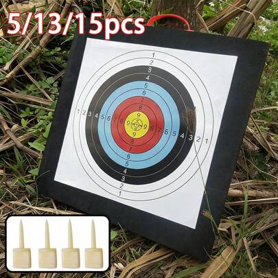 5/13/15pcs Matte Shooting Target Papers With 4 Target Pins, Outdoor Shooting Sports Equipment, Gift For Men And Women On Holidays And Birthdays