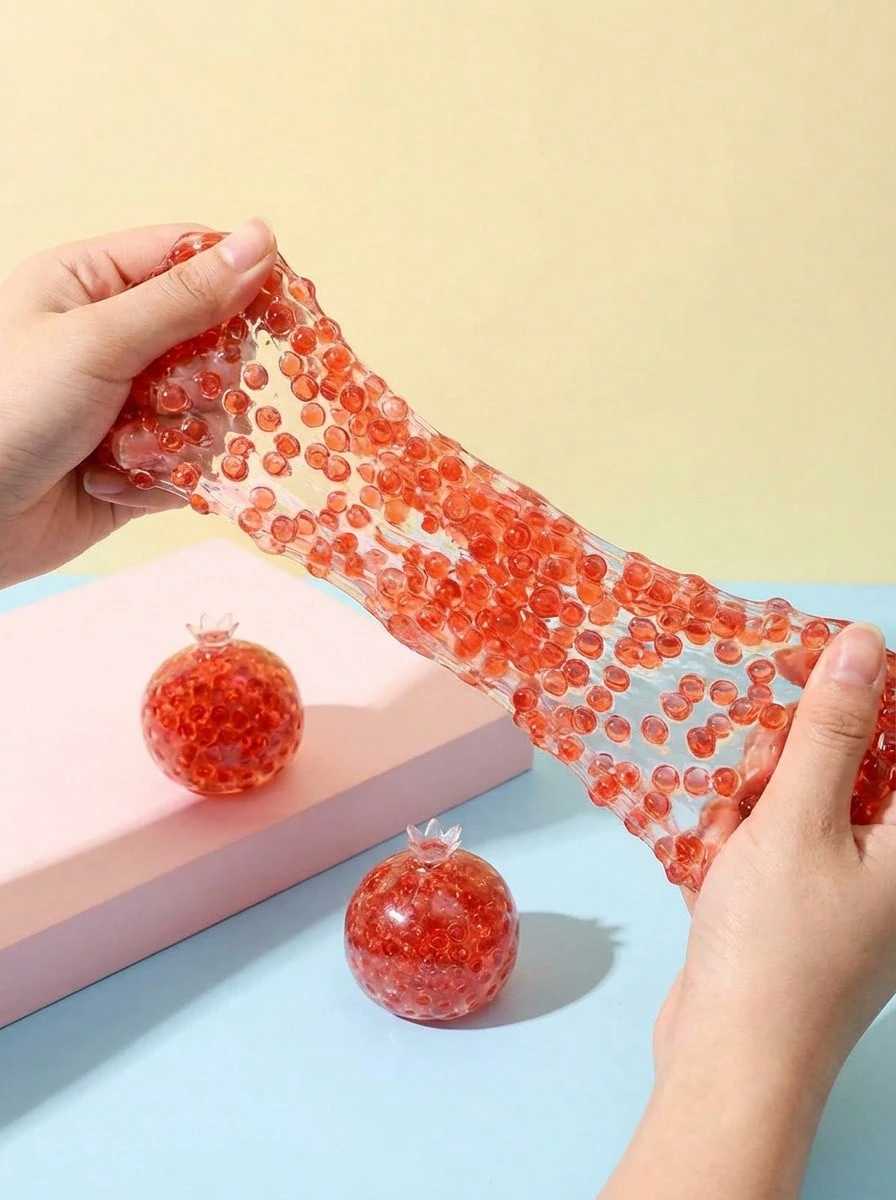 POKOJA LAND 1/2/3/6个装手工减压球，石榴造型挤压玩具，玩具，解压挤压球，感官减压挤压玩具，完美桌面摆件，多种款式和颜色可选