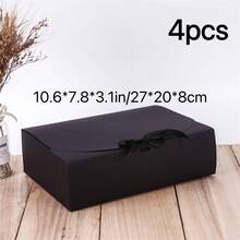 10 piezas Cajas de regalo negras con tapas, cajas de propuesta para padrinos, cajas de regalo negras de lujo con cintas, adecuadas para bodas, cumpleaños, fiestas, graduaciones, Día de San Valentín, regreso a la escuela y otras ocasiones - negro - Ver 16