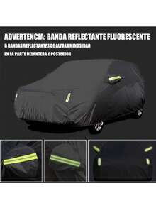 Funda universal para coche con tiras reflectantes completas para protección solar, a prueba de polvo, impermeable, protección UV y resistencia a arañazos. - A - Ver 3