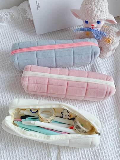 1pc Soft Plush Storage Bag, Designed For Women, Creative Storage Box, Large Capacity, Cute Cosmetic Bag, Incorporating Japanese Design Style, Back To School Essential; Back To School Supplies, Backpack