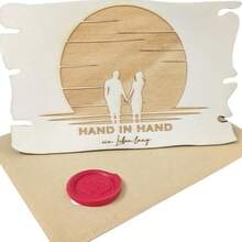 Woodland Mail Wooden Greeting Card Hand In Hand For A Lifetime Wedding Card (Wedding) - A - View 3