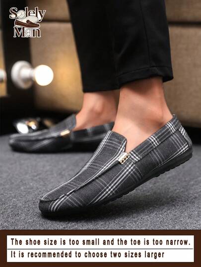 Giày lười nam, giày moccasin, giày thuyền casual, giày ống rộng, giày vải đế mềm, giày bệt, giày tây đen (Kích thước nhỏ và hẹp, vui lòng đặt lớn hơn một cỡ)