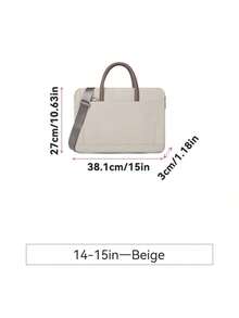 1pc Shoulder Portable Laptop Bag Conference Waterproof Portable Briefcase Back To School - Black 14 to 15 Inches - View 20