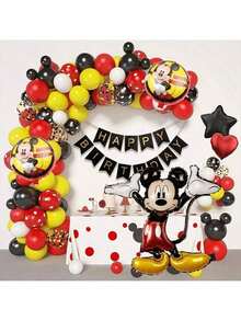 34pcs Mouse Shaped Foil Balloon Set, Latex Balloons, Birthday Party Decorations, Suitable For Birthday Party, Mother's Day, Graduation Ceremony, Party, Holiday, Daily Gathering, Back To School Season, Christmas Party And Other Occasions - Multicolor - View 15
