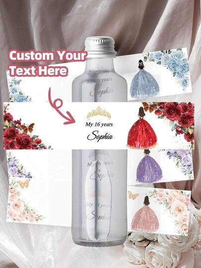 1-30 Nhãn dán chai nước cá nhân hóa | Nhãn dán bao bì tùy chỉnh với văn bản có thể chỉnh sửa - Ghi lại khoảnh khắc tròn 16 tuổi. Có nhiều kiểu dáng khác nhau, những nhãn dán này rất phù hợp để trang trí chai nước trong khu vực đồ uống của các bữa tiệc mừng tuổi 16.