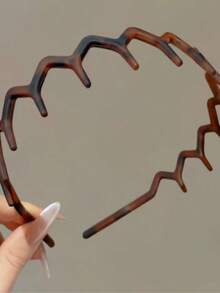 2pcs Matte Anti-Slip Serrated Headbands, Fashionable Saw-Tooth Wave Headbands, Long Teeth Headwrap For Women, Non-Slip Facial Washing Headband, Versatile Hair Clip Hairpiece - Frosted - View 6