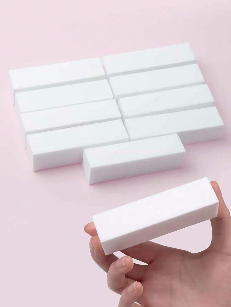 指甲抛光工具 四面抛光指甲锉 10 件装 - 白色 - 查看 1