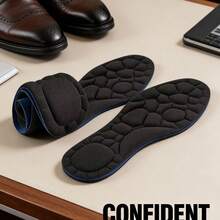 Unisex Comfortable Shock-Absorbing High Elastic Breathable Warm Insole - Black - View 5