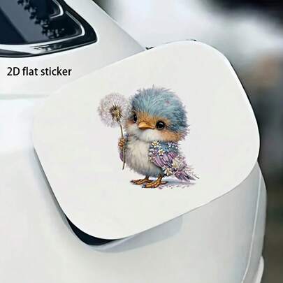 1/3pcsWaterproof 2D Flat Animal Sticker Cute Blue Bird Dandelion Switch Sticker Decal For Car Fuel Tank Laptop Suitcase Fridge Bathroom Tile Aesthetic DIY Decorative Mural Wall Sticker