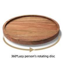 1个木质圆形旋转托盘，相思木斜角转盘，360°旋转斜角圆形托盘，转盘，厨房木质收纳架，适用于橱柜、餐桌和食物收纳摆放，也可作为浴室、餐厅、咖啡桌桌面装饰，还可用作食物托盘，家居装饰，房间装饰，多功能转盘，适合斋月、乔迁、母亲节、新年礼物 - 查看 13