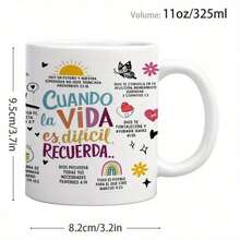 1pc 11oz Spanish Bible Verse Coffee Mug With Inspirational Christian Prayer Quotes - Colorful Spanish Scripture Cup, Dishwasher  Ceramic Tea Cup For Women, Men, Grandma, Grandpa - Ideal Birthday/Christmas Gift For Home, Church, Or Daily Use - Reusable Faith-Based Kitchenware With Spanish Bible Verse Printing, Pray Quote Design, And Durable Ceramic Construction For Hot Beverages. Cups With Bows, Anniversary Gift For Him, Tazas Para Café Bonitas, Cup Set, Cups Christmas, Coffee Mugs Large, Coffee Cups Reusable, Mugs For Couple, Coffee Cups For Men, Mugs Coffee Set, Termo De Agua, Travel Essential, Termo Para Café Caliente, Coffee Mugs Women, Coffee Cups - C - 查看 2