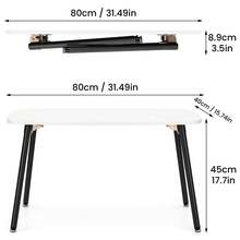 Folding Coffee Table – Compact Rustic Wood Table, Lightweight & Portable, Quick Setup For Small Spaces And Minimalist Homes - White - View 2