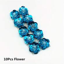 EDCUEBE7 10/100 Stück bunte 3D Pailletten Blumen Applikation, plastisch bestickte perlenbesetzte Applikation zum Aufnähen auf Kleidung, Haarclips, Taschen, Hochzeitskleider, Schuhe, DIY Basteleien - Mehrfarbig - Übersicht 12