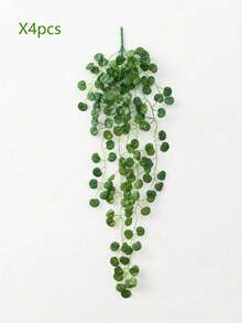 4/2 Stück Künstliche Pflanze, Künstliche Eukalyptus-Rebe, Künstliches hängendes Grün, Künstliche Efeu-Blätter Dekoration, geeignet für Innen & Außen, anwendbar für Wohnzimmer, Küche, Wanddekoration, Heimdekoration, Garten, Büro, Balkon, Hochzeitsdekoration - Grün - Übersicht 10