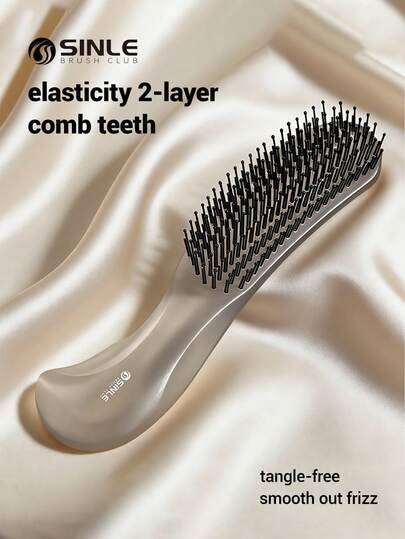 Lược chải tóc hình chữ S bằng nylon có đệm và lỗ thông hơi, chống rối, thích hợp cho cả tóc ướt và tóc khô.