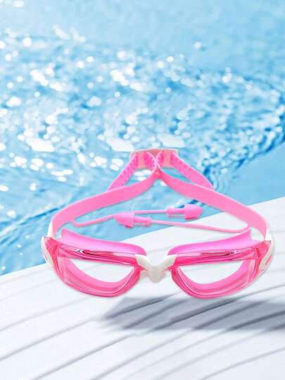 Swimming Goggles For Pool, High Definition, Waterproof, Anti-Fog, Suitable For Men And Women, Equipped With Integrated Waterproof Earplugs, Compact Swim Goggles