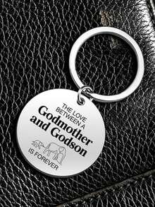 Chaveiro para Madrinha e Afilhado(a) - Presente Ideal para Madrinha e Afilhado(a), Perfeito para Aniversário, Natal e Dia das Mães. Estilo casual e descolado, elegante chaveiro em liga de zinco para o Dia das Mães. - Prata - Ver 7